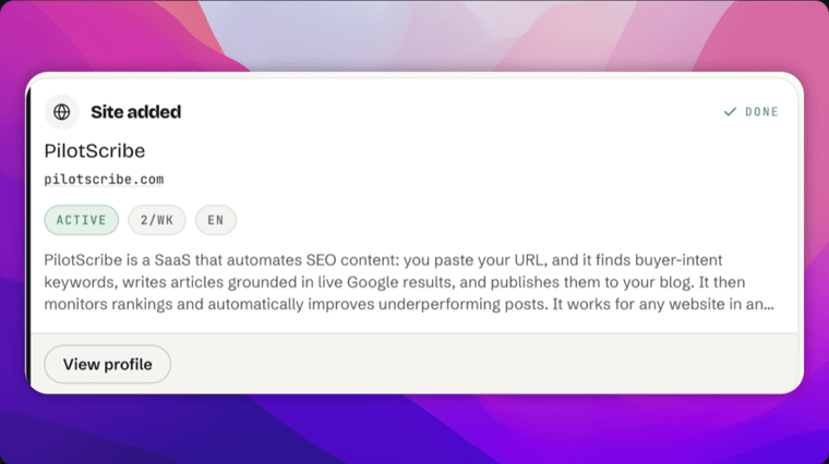Paste your website URL