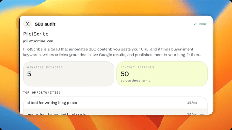 It finds the keywords your customers actually search